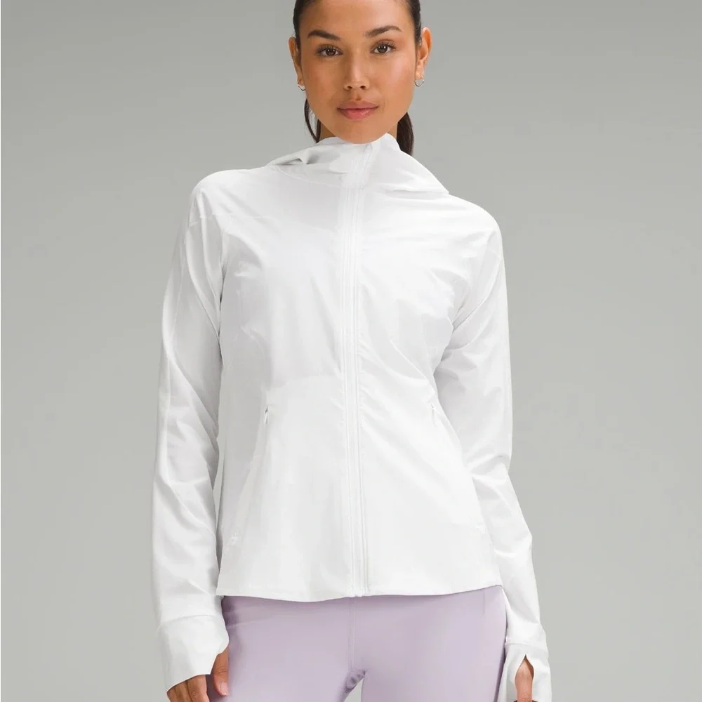 Lululemon mist Over Windbreaker Jacket in White- never worn! Size 2